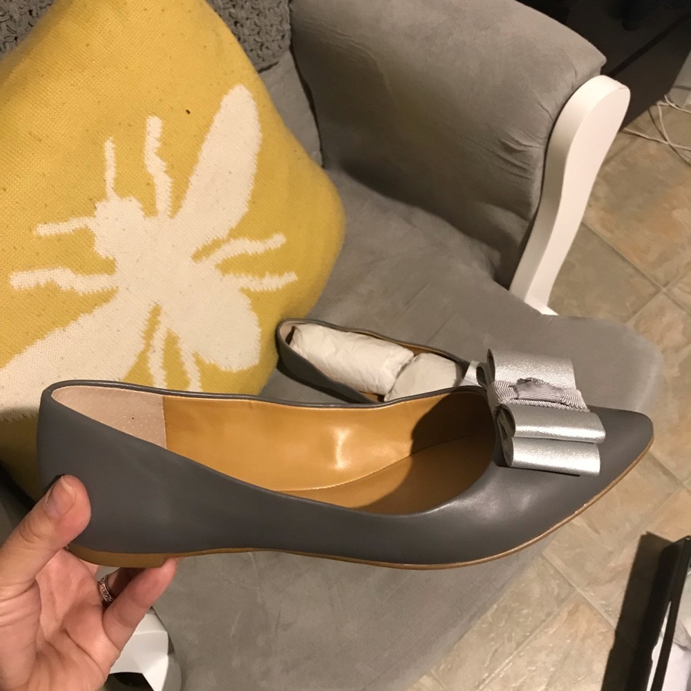 J Crew Pointy Toe Bow Flats